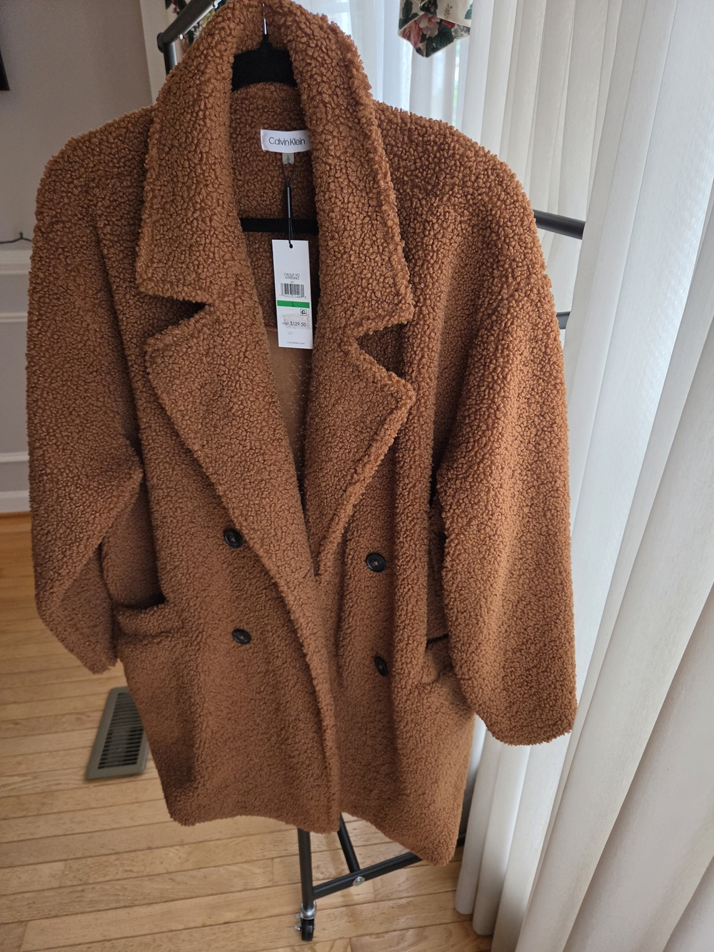 NWT Calvin Klein Brown Teddy Coat